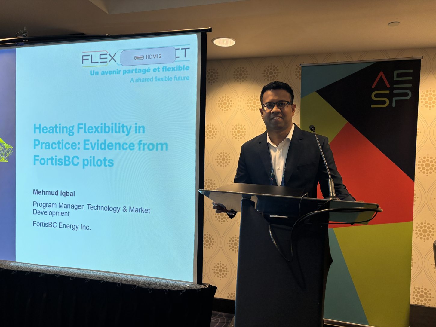 Mehmud Iqbal presenting at AESP Flex Connect