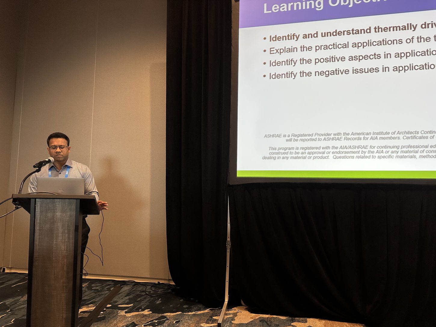 Mehmud Iqbal presenting at ASHRAE Annual Conference
